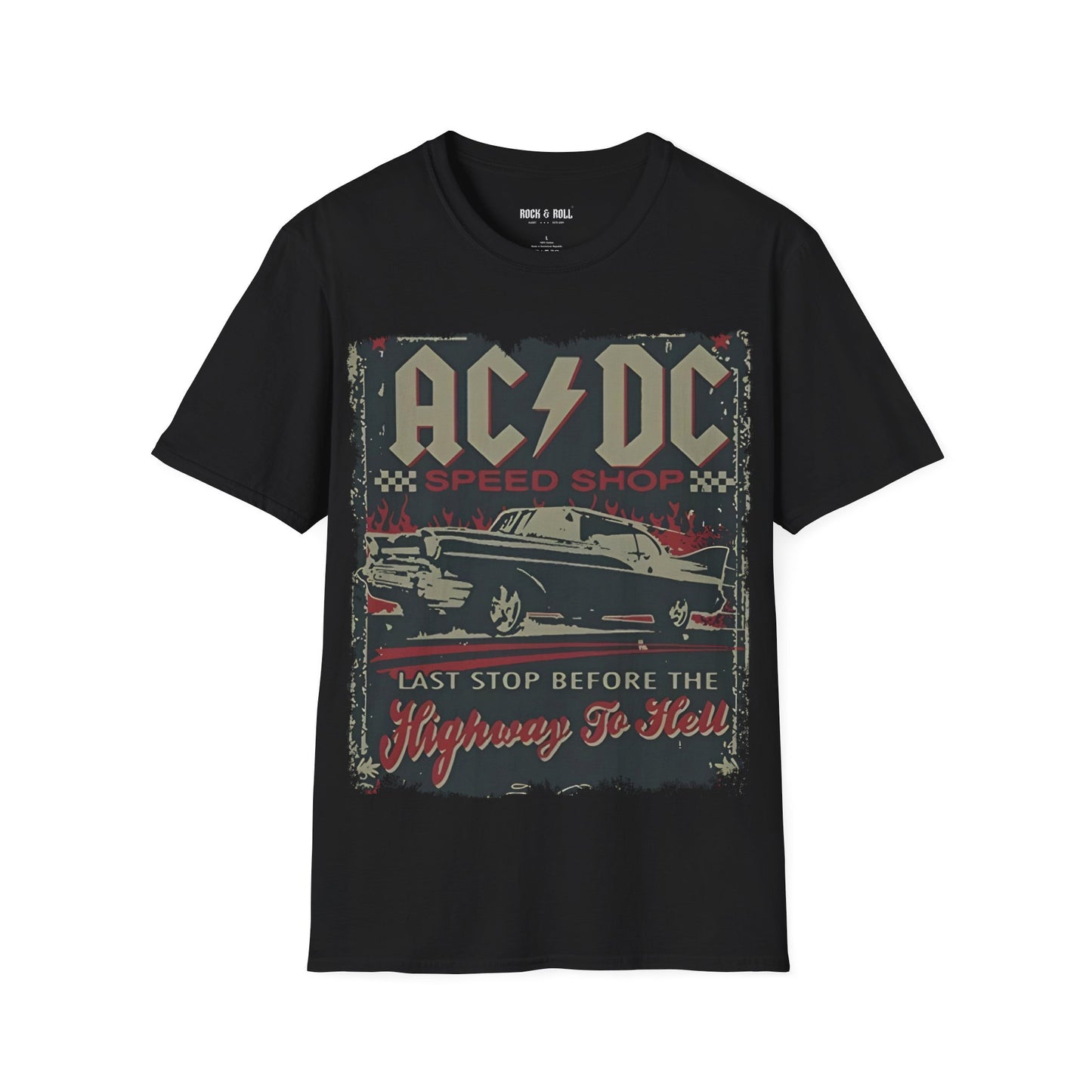 AC/DC Last Stop Before the Highway to Hell Rock Band Unisex Softstyle T-Shirt